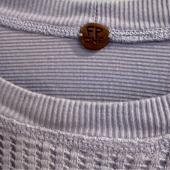 Free People FP One Blake Thermal Purple Oversized Bohemian Boho Layering  Large - Picture 7 of 13